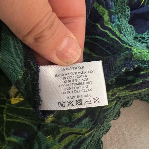 🔥🔥5 for $25🔥🔥 America & Beyond Green Tropical Surplice Mini Swim Suit Cover Up - Picture 12 of 13